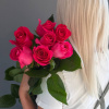 Букет из 7 розовых эквадорских роз 60см