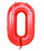 Шар цифра красная "0" 100см x5