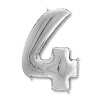 Шар цифра "4" серебряная 100 см X5