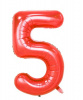 Шар цифра красная "5" 100см x5