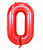 Шар цифра красная "0" 100см x5