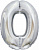 Шар цифра "0" серебряная 100 см X5